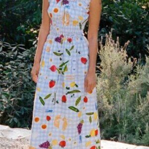Lisa Says Gah Picnic Alfresco Piglet in Bed Annie Gingham Dress NWT Size Large